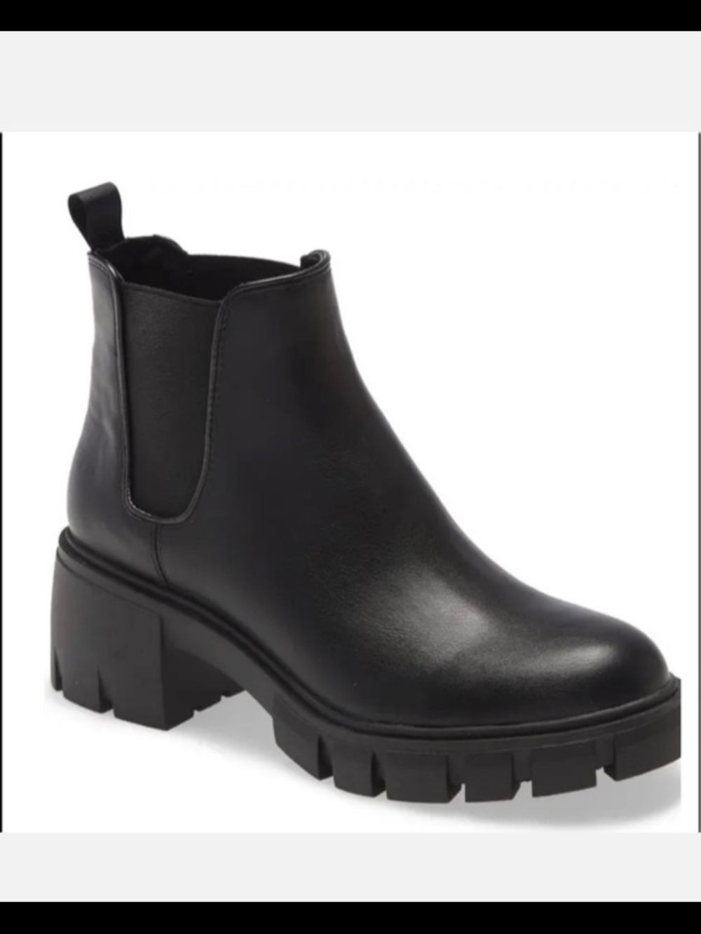 Steve Madden Black Lug-Sole Chelsea Ankle Boot - Picture 1 of 3